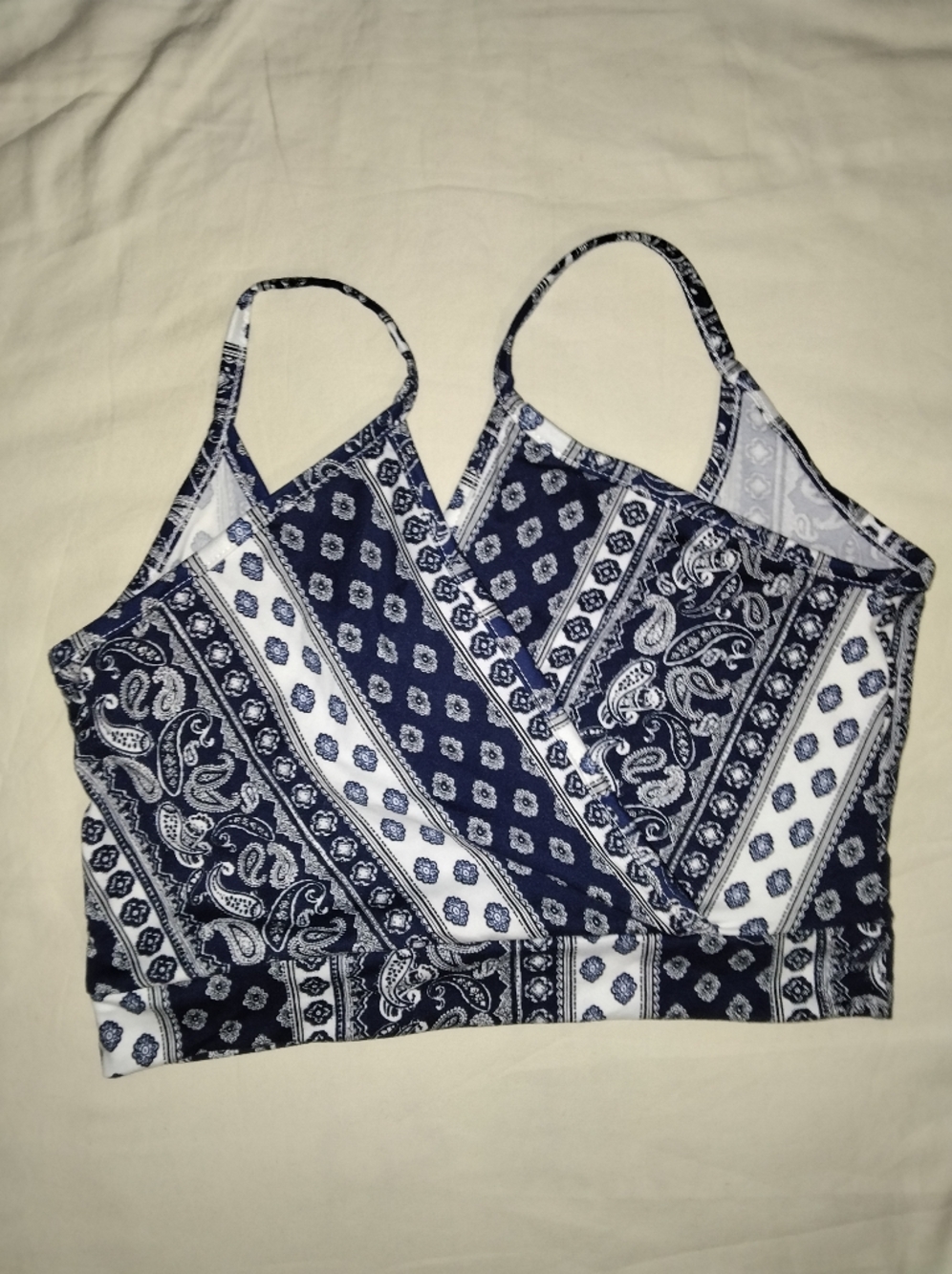 Women’s Navy Paisley Cropped Cami Top